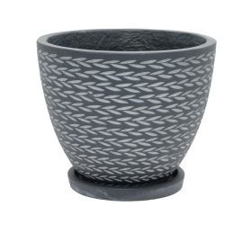 J44 kvetináč + miska eve čierna 37cm h130,3cm l