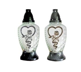 Zw-272 kah.sklo srdce s ružou 55gr 28cm