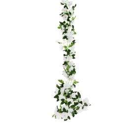 Girlanda ruža biela, zeleň 168cm
