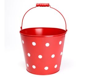 Obal vedro kov veľké červená veľké bodky v:18,5/30x22cm super cena