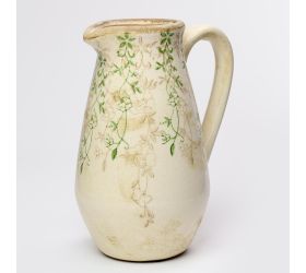 Džbán s uchom keramika vzor zelený 16,5x12,5x22cm super cena