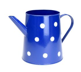 Váza krhla kov modrá veľké bodky v:18x13cm super cena