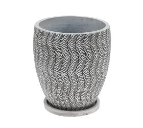 J132 kvetináč + miska lala biela 34x34cm m