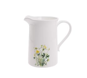 Krčah biely, kvety porcel 19*12,6*19cm