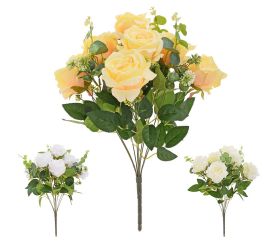 Kytica ruža, zeleň mix/3f 42cm