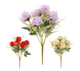 Kytica ruža, zeleň mix/3f 27cm