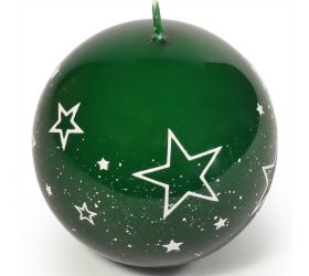 Biele hviezdy guľa 80 zelená