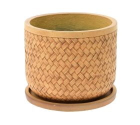 J12 kvetináč + miska lucy sv.hnedá 24xh19,6cm s