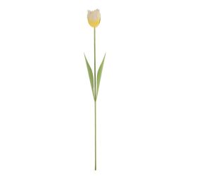 Tulipán bielo-žltý kov 53*7*3,5cm