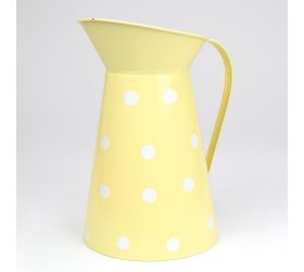 Váza džbán veľký kov žltý veľké bodky v:26,5x15,5cm super cena