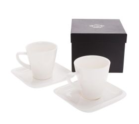 Šálky s/2 s podšálkou biela espresso