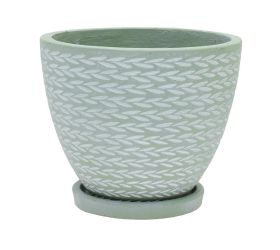 J46 kvetináč + miska eve zelená 30cm h24,5cm m