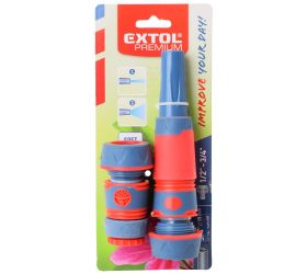 Postrekovač záhradný + rýchlospojky na hadicu plastové, 4-dielna sada