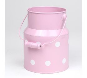 Váza konva kov ružová veľké bodky v:18/27,5x12cm ružová