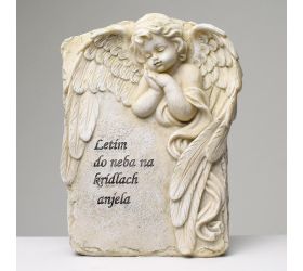 Anjel sivý 20x8,5x26cm polyres