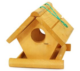 T0016 krmítko drevo malé hladké terakota 21x19x17cm