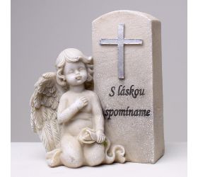 Anjel sivý 13x10x16cm polyres super cena
