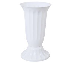 063 váza uh vrúbkovaná 15 biela /16xv29,5cm/