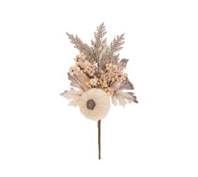 Zápich tekvica, javor.lístie, guličky krémové 35cm