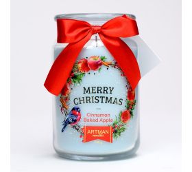 Voň.v skle christmas veľ.modrá 700gr 16cm