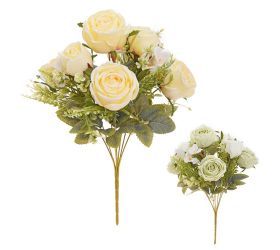 Kytica ruža, drob.zeleň mix/2f 35cm