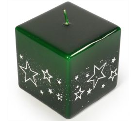 Biele hviezdy kvád.75x75 zelený