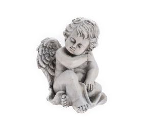 Anjel sediaci sivý 11*9*14cm