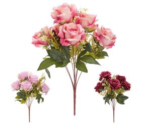 Kytica ruža x9 45cm ružové mix/3f
