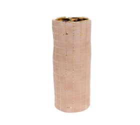 Váza kocky zlato-piesková 11,5*11,5*27,5cm