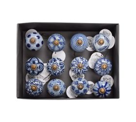 Úchytka na dvere 6,5cm modro-biela