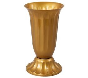 063 váza uh vrúbkovaná 15  zlatá /16xv29,5cm/