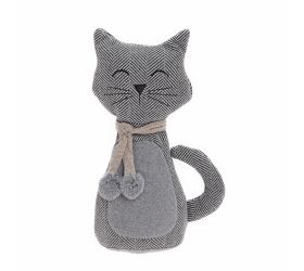 Zarážka dverí mačky plyš 34x14cm