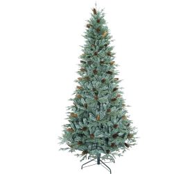 Vianočný stromček strieborny so šiškami 240cm pe/pvc