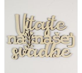 Výrez vitajte svadba drevo s/3 20x13,5x0,5cm