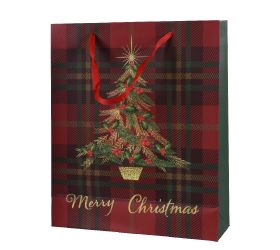 Taška vianočný papier xmas výška 24 × 18+8 cm 461813