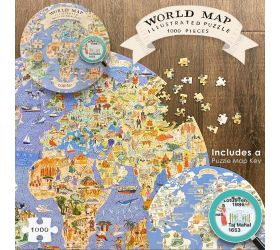 Puzzle ilustrovane 1000 dielov –mapa sveta wm001
