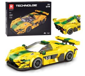 Technické bloky športové auto p1 gtr žlto-zelená 368-dielna