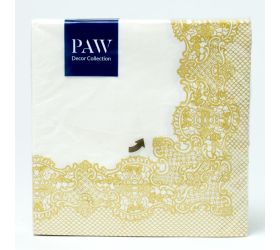 Sdl089209 servítky 33x33cm/20ks/3vrst laces frame gold