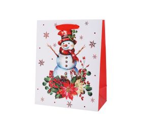 Taška vianočná výška 25 × 20+10 cm starly snowman