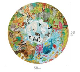 Puzzle okrúhle 150 dielov boppi - zvieratá z celého sveta