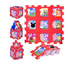 Penové puzzle zvieratá a čísla detská podložka 93x93cm