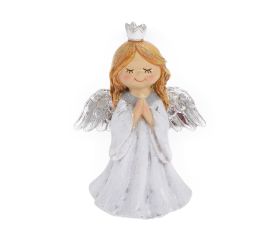 Anjel modliaci siv/str poly 9*6*13cm