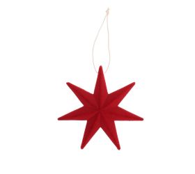 Záves hviezda červená drevo 15,5*15,5*3,2cm