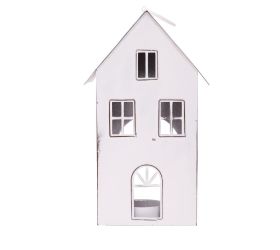 Domček na sviečku biely plech 22,5*13*8cm