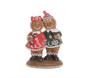 Perníčky chlapec/dievča hne/čer/zel poly 10,2*7*14,5cm