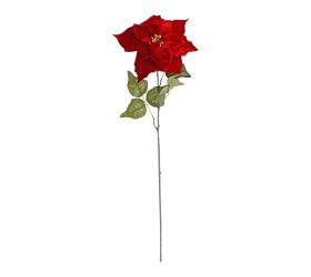 Vianočná ruža červená zamat 72cm