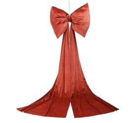 Záves mašla tehlová zamat textil 40*130cm