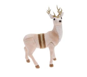 Jeleň kré/hne zamat textil 24*9*35cm