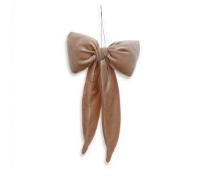 Záves puf mašla krémová zamat textil 17*30cm