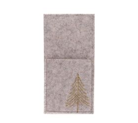 Obal na príbor so stromčekom sivý flis 20*10*0,6cm